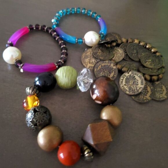 Set of 4 stretchy bracelet - Picture 1 of 1